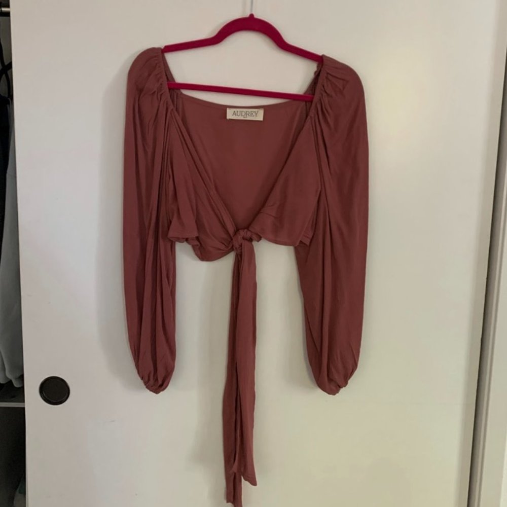 Audrey 3 + 1 Tie Front crop top